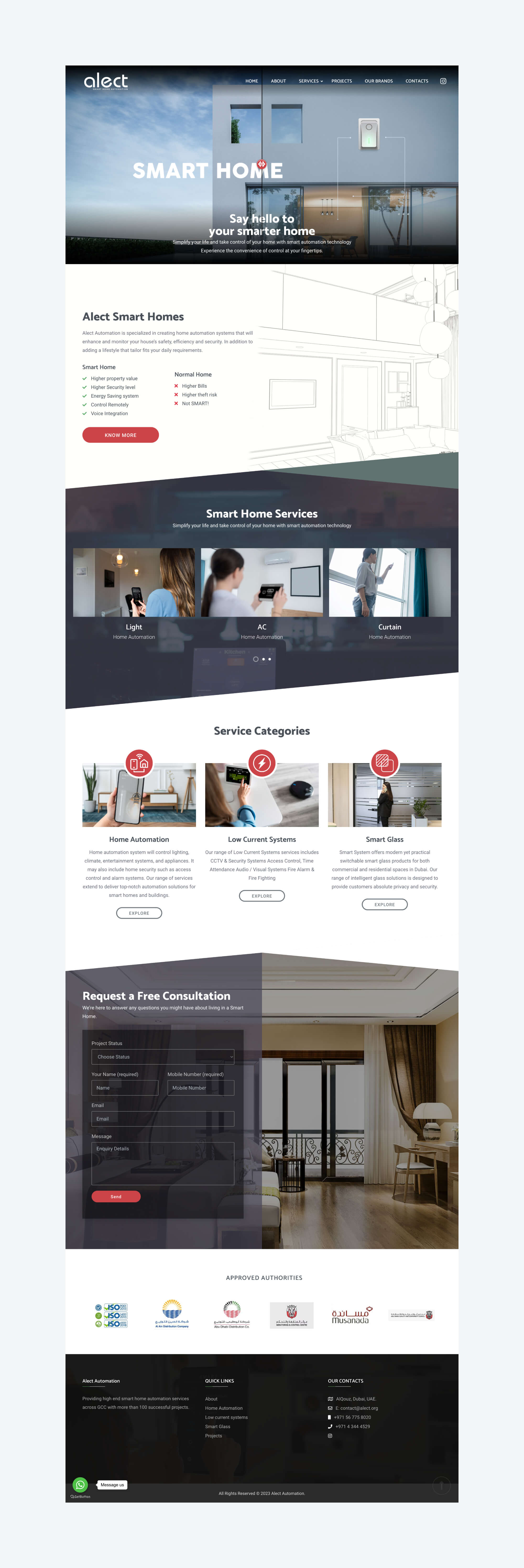 Alect Smart Home Automation website by freelance web designer Sajid Sulaiman