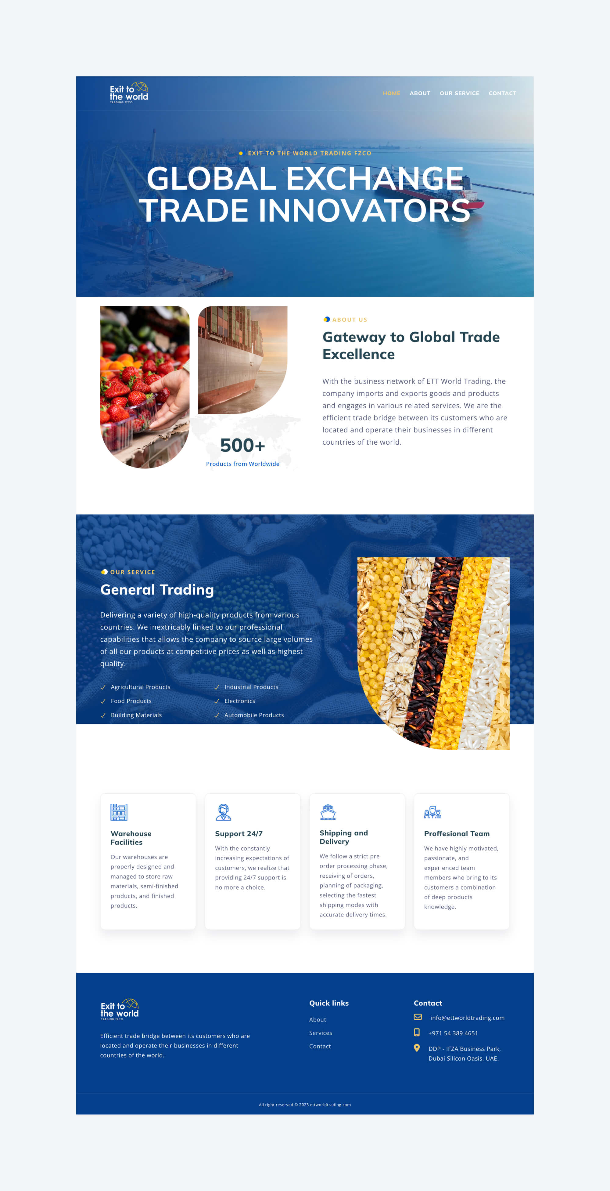 Exit To The World Trading Fzco Website By Freelance Web Designer Sajid Sulaiman