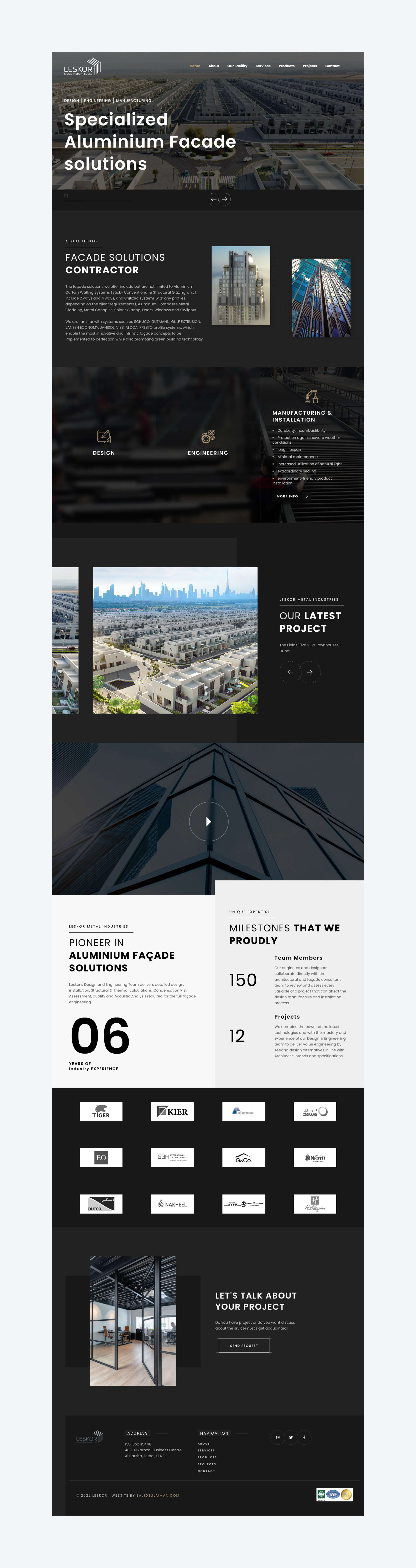 Leskor Metal Industries website by freelance web designer Sajid Sulaiman