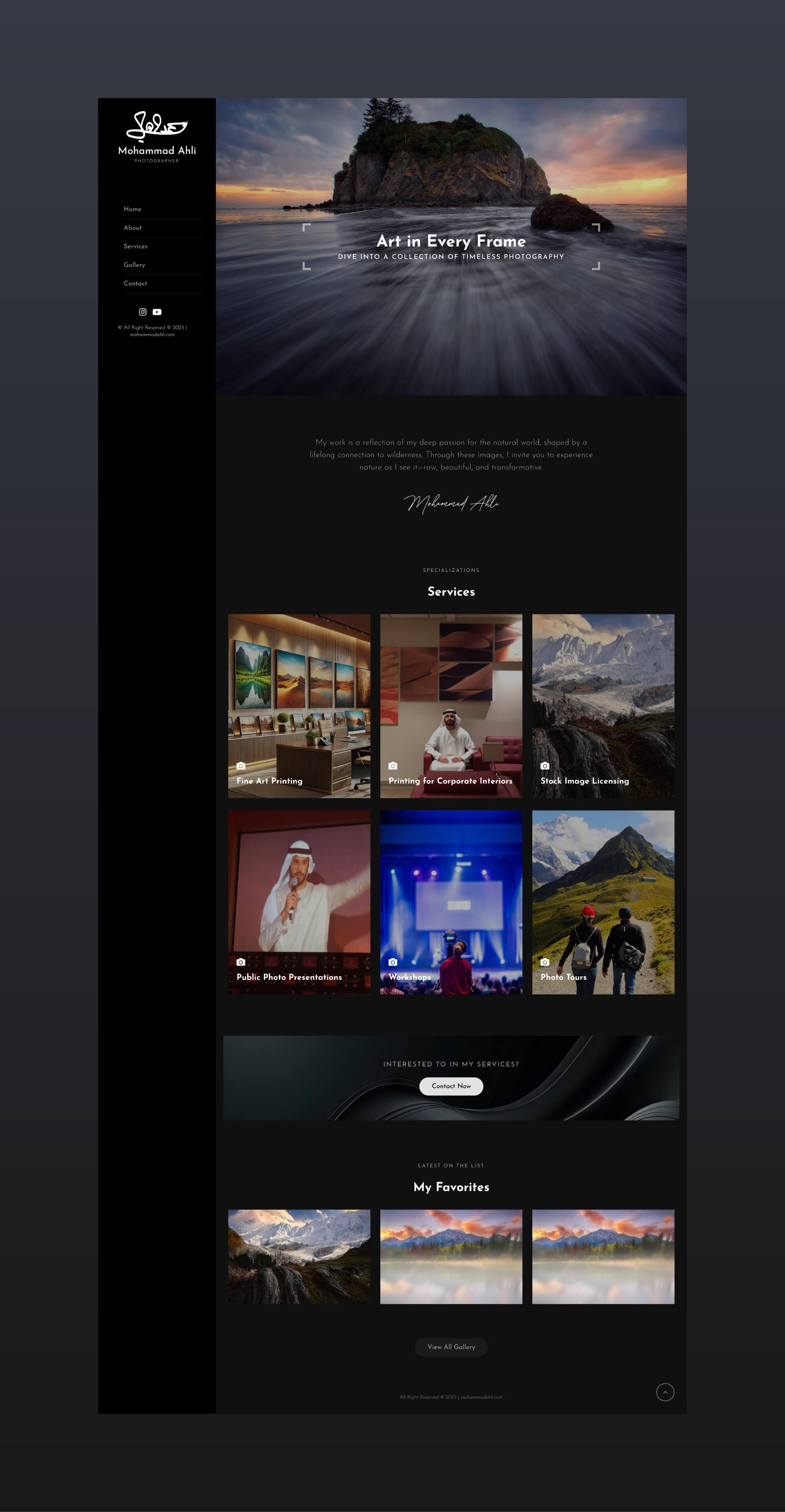 Mohammad Ahli Photographer Website By Freelance Web Designer Sajid Sulaiman