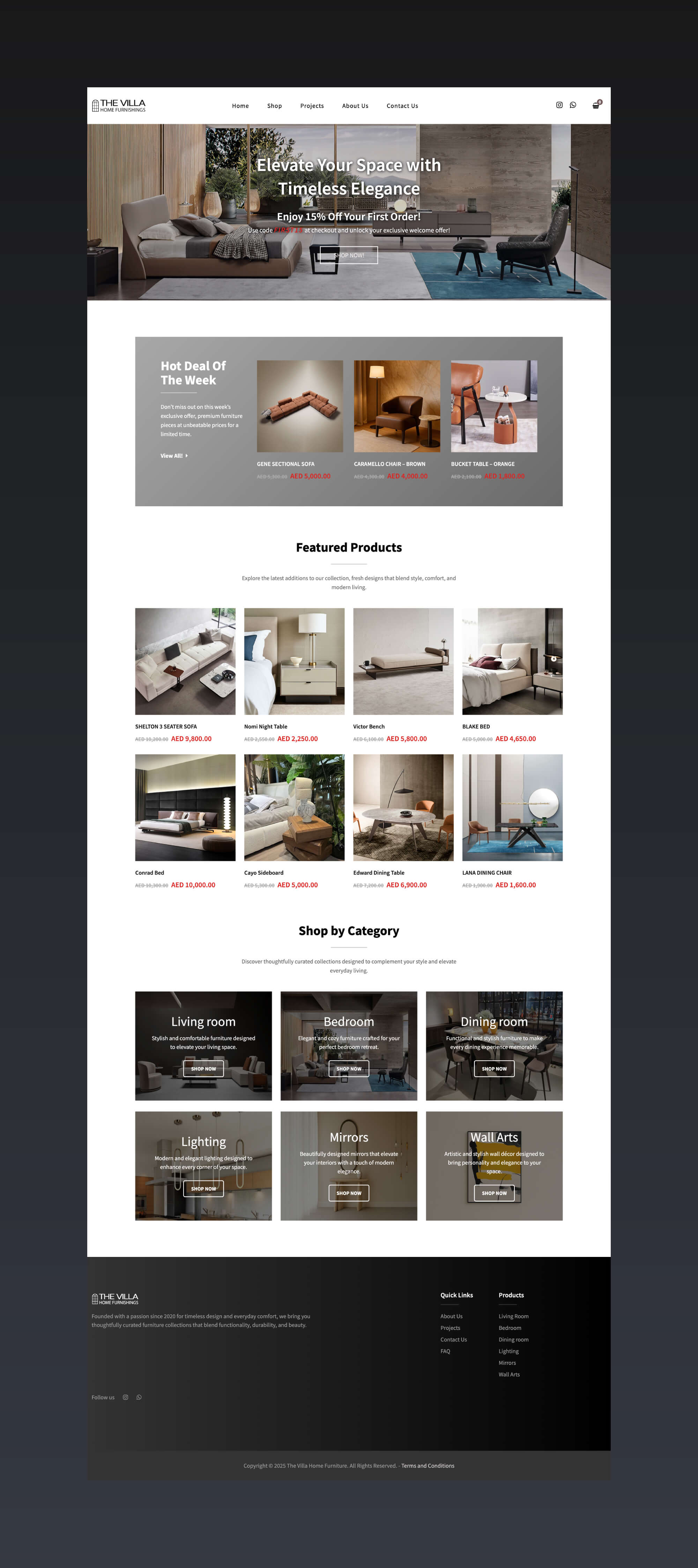 The Villa Home Furnishings website by freelance web designer Sajid Sulaiman