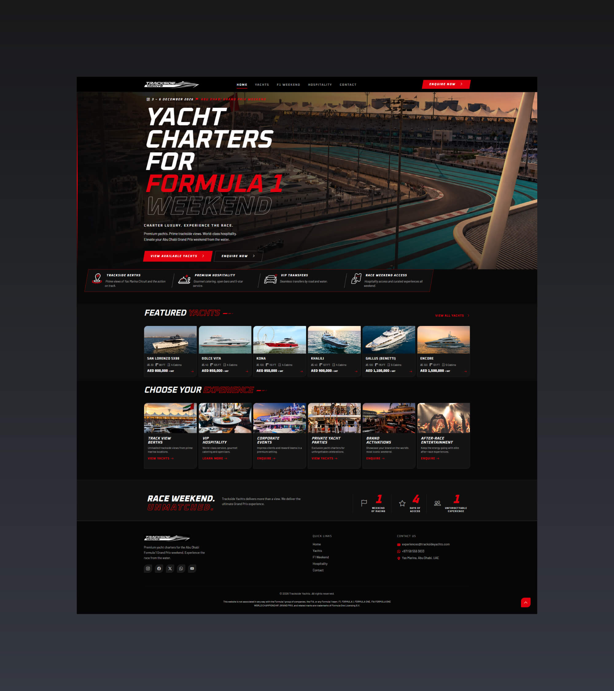 Trackside Yachts Website By Freelance Web Designer Sajid Sulaiman