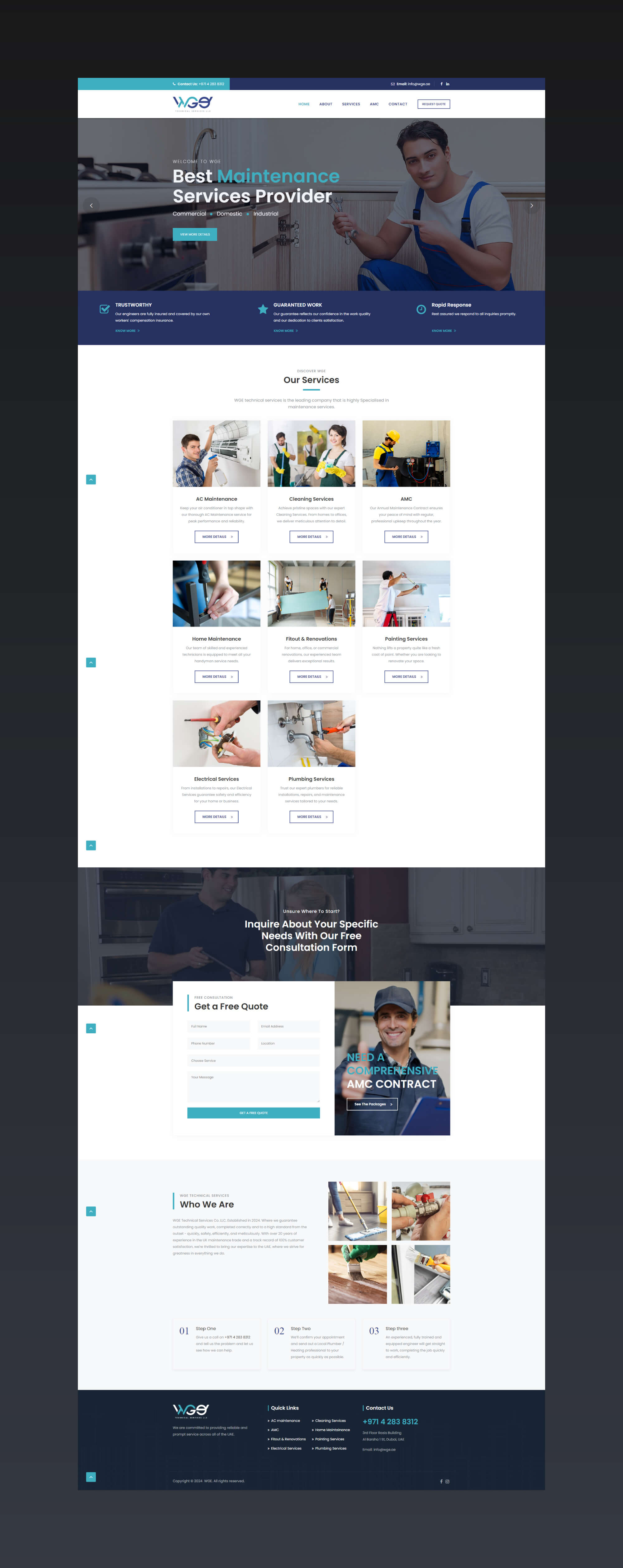 WGE Technical Services Website By Freelance Web Designer Sajid Sulaiman