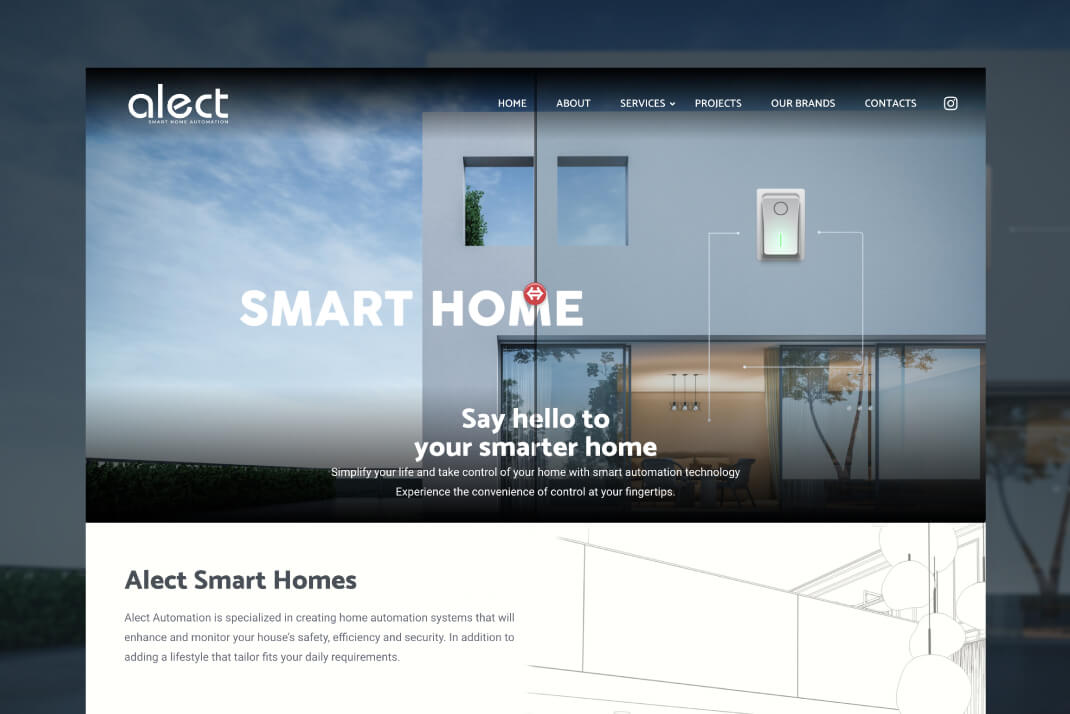 Alect Smart Home Automation website by freelance web designer Sajid Sulaiman
