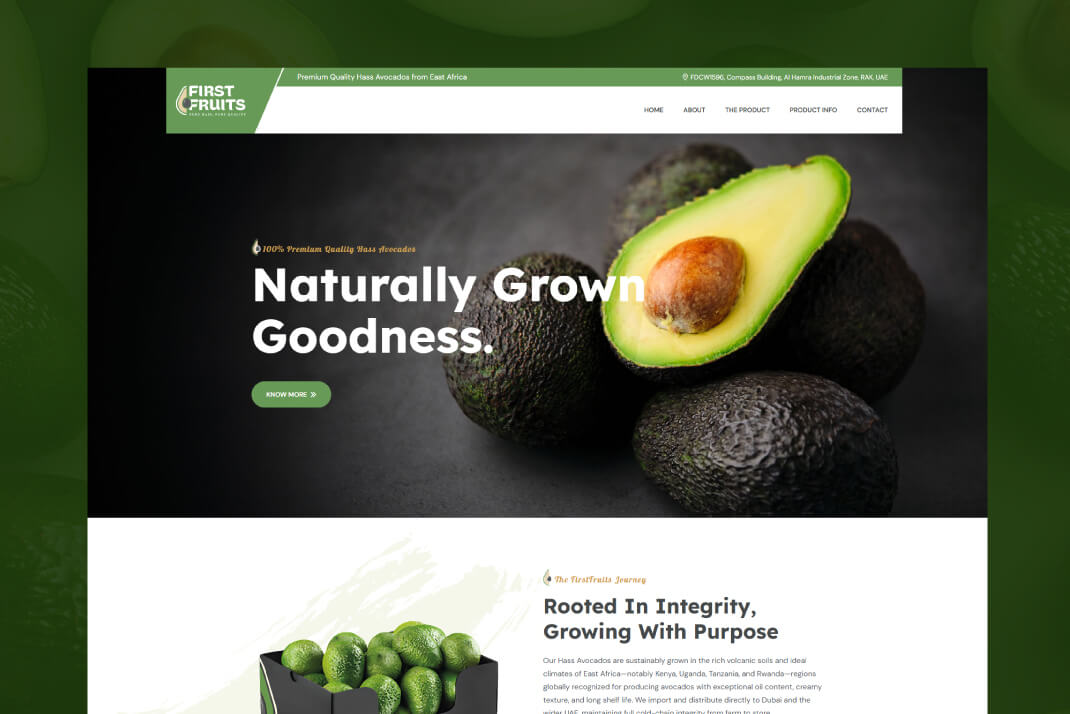 First Fruits Website By Freelance Web Designer Sajid Sulaiman