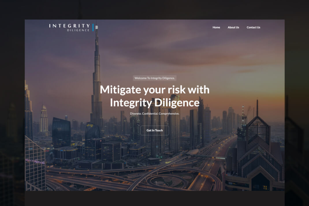 Integrity Diligence website by freelance web designer Sajid Sulaiman