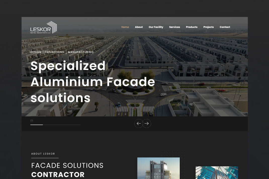 Leskor Metal Industries website by freelance web designer Sajid Sulaiman