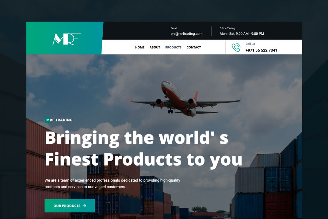 MRF Trading Website By Freelance Web Designer Sajid Sulaiman