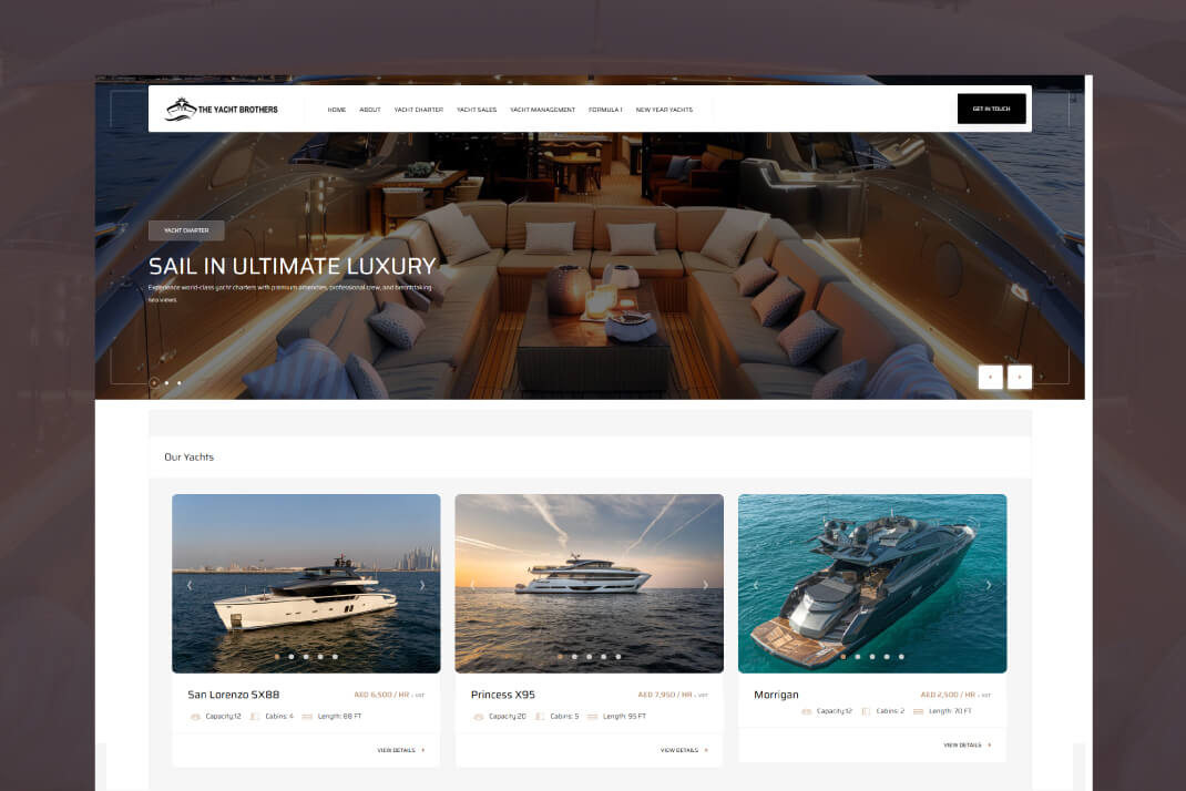 The Yacht Brothers Website By Freelance Web Designer Sajid Sulaiman