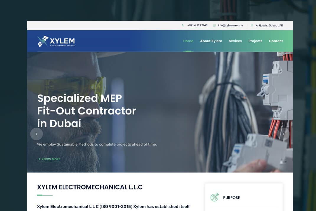 Xylem Electromechanical Website By Freelance Web Designer Sajid Sulaiman