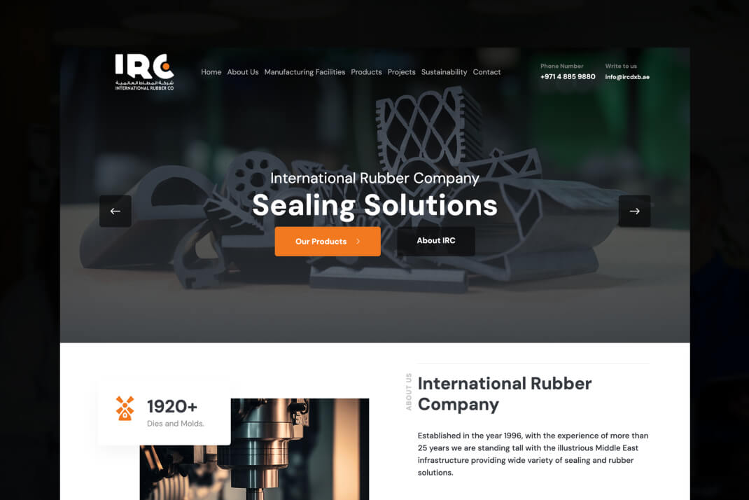 IRC Website By Freelance Web Designer Sajid Sulaiman